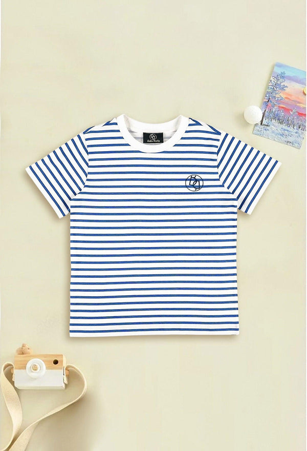 Blue-Ecru Striper Tee - Bobbinbash - BOYS- Blue-Ecru Striper Tee - Bobbinbash - #tag3#