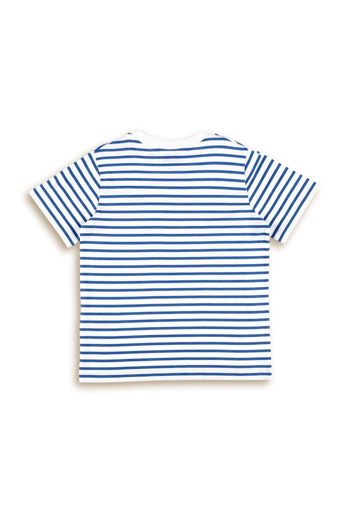 Blue-Ecru Striper Tee - Bobbinbash - - Blue-Ecru Striper Tee - Bobbinbash - #tag3#