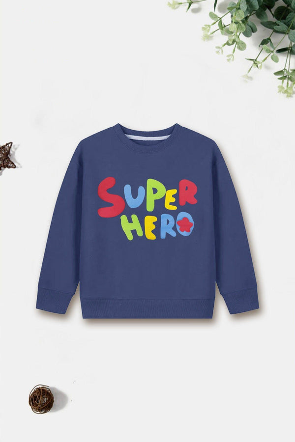 Boys Blue Super Hero Sweatshirt - Bobbinbash - BOYS- Boys Blue Super Hero Sweatshirt - Bobbinbash - #tag3#