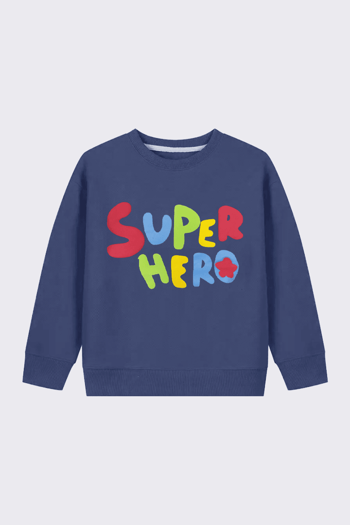 Boys Blue Super Hero Sweatshirt - Bobbinbash - - Boys Blue Super Hero Sweatshirt - Bobbinbash - #tag3#