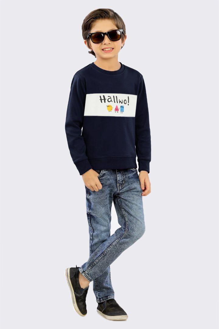 Boys Navy Hallwo Sweatshirt - Bobbinbash - - Boys Navy Hallwo Sweatshirt - Bobbinbash - #tag3#