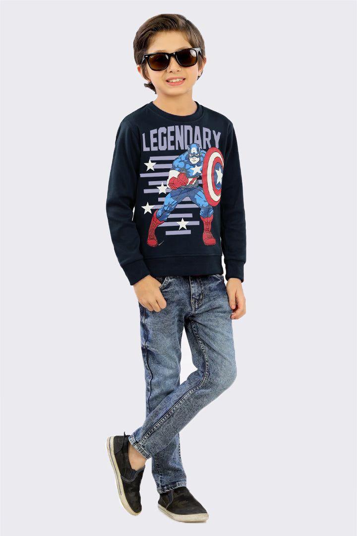 Boys Navy Printed Sweatshirt - Bobbinbash - - Boys Navy Printed Sweatshirt - Bobbinbash - #tag3#