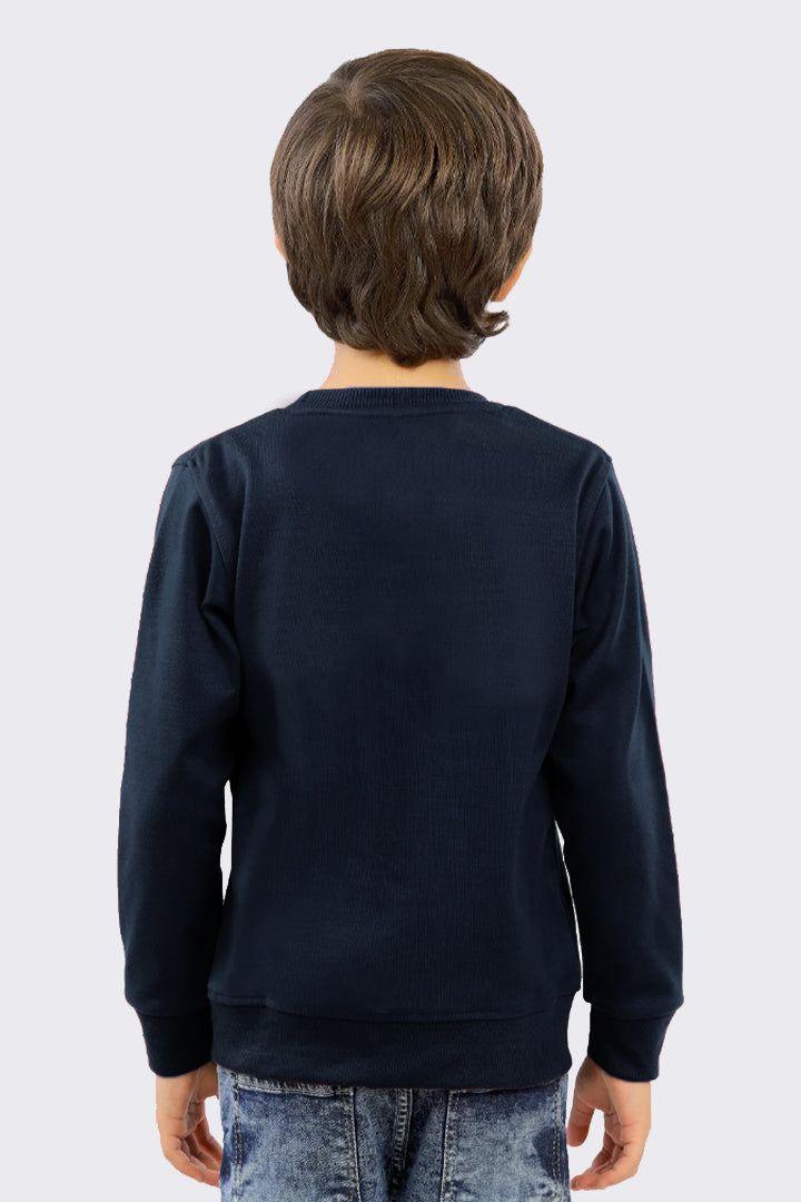 Boys Navy Printed Sweatshirt - Bobbinbash - - Boys Navy Printed Sweatshirt - Bobbinbash - #tag3#