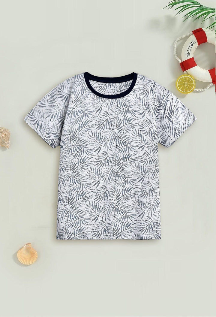 Leaf Print Tee - Bobbinbash - BOYS- Leaf Print Tee - Bobbinbash - #tag3#