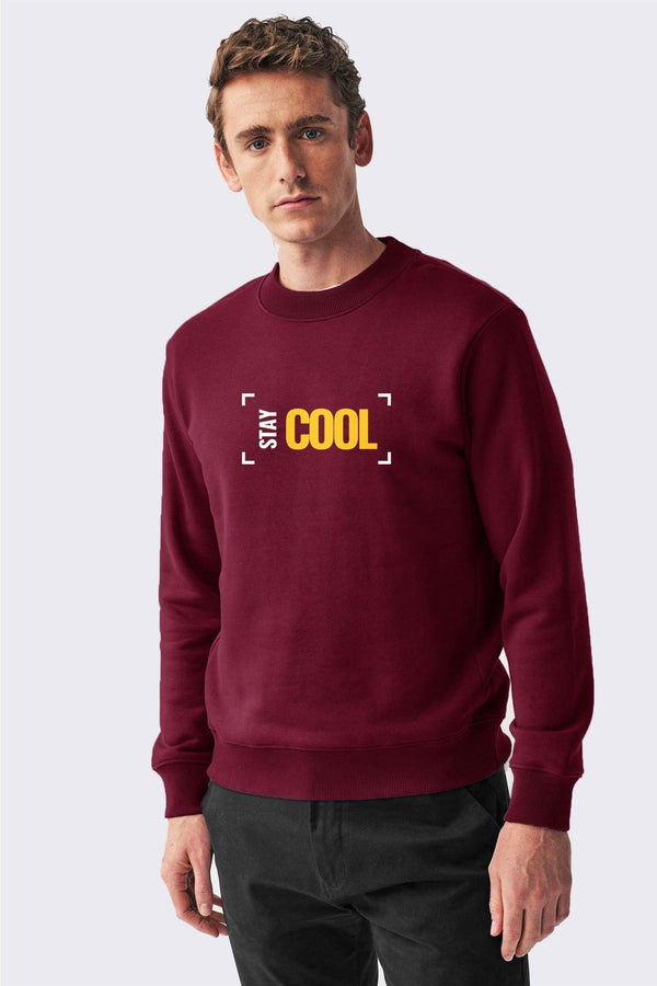 Maroon Printed Sweatshirt - Bobbinbash - MEN- Maroon Printed Sweatshirt - Bobbinbash - #tag3#