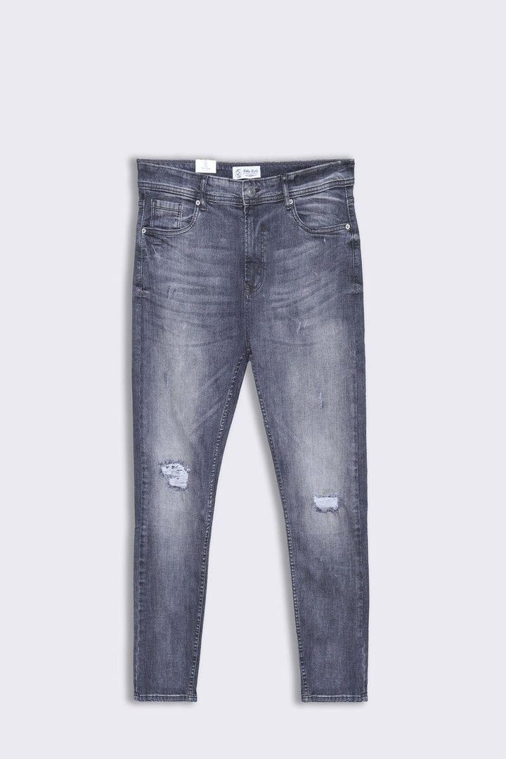 Men Grey Rip & Repair Stretch Denim Jean - Bobbinbash - - Men Grey Rip & Repair Stretch Denim Jean - Bobbinbash - #tag3#