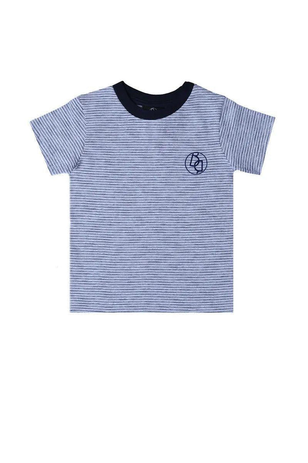 Navy-White Jacquard Strip - Bobbinbash - BOYS- Navy-White Jacquard Strip - Bobbinbash - #tag3#