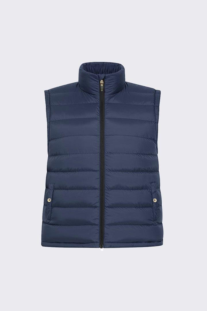 Navy Puffer Sleeveless Jacket - Bobbinbash - - Navy Puffer Sleeveless Jacket - Bobbinbash - #tag3#