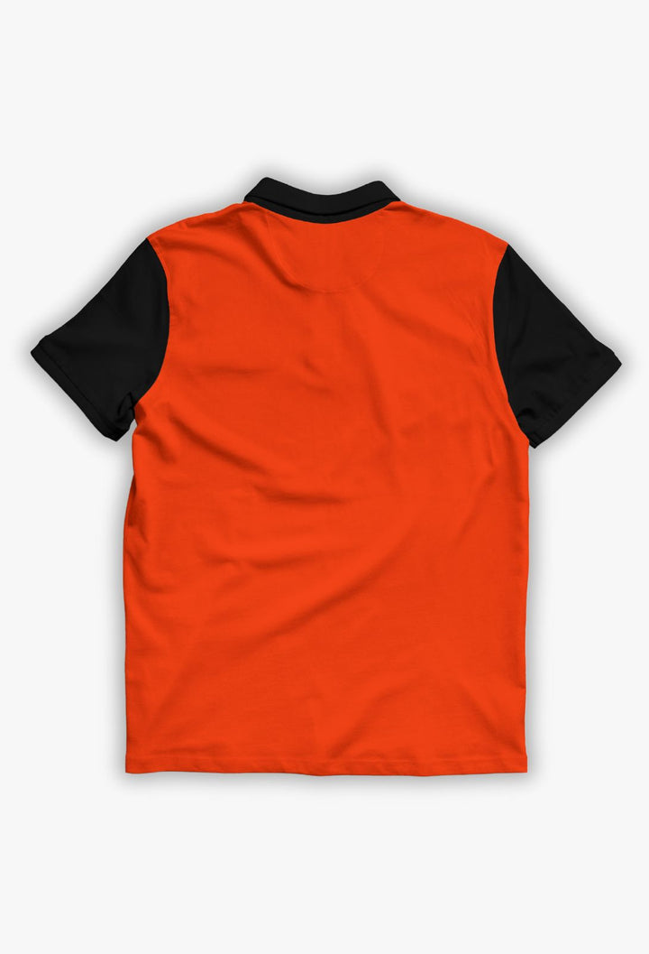 Kids' Orange and Black Cotton Polo Shirt #kidsfashion #kidsclothing #sewing #embroidery