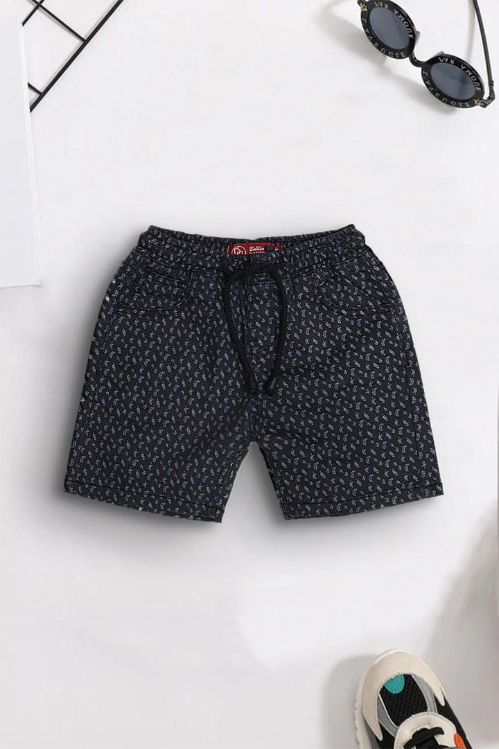 Printed Dark Grey Shorts - Bobbinbash - BOYS- Printed Dark Grey Shorts - Bobbinbash - #tag3#