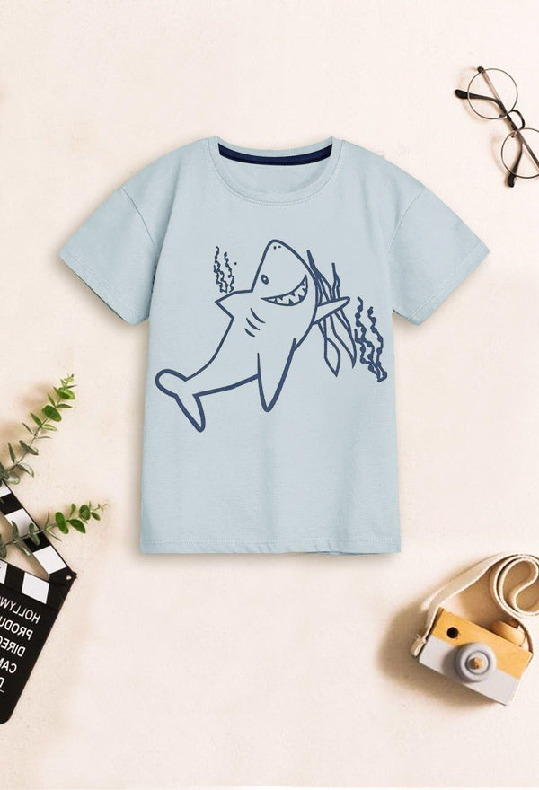 Sky Blue Shark Printed - Bobbinbash - BOYS- Sky Blue Shark Printed - Bobbinbash - #tag3#