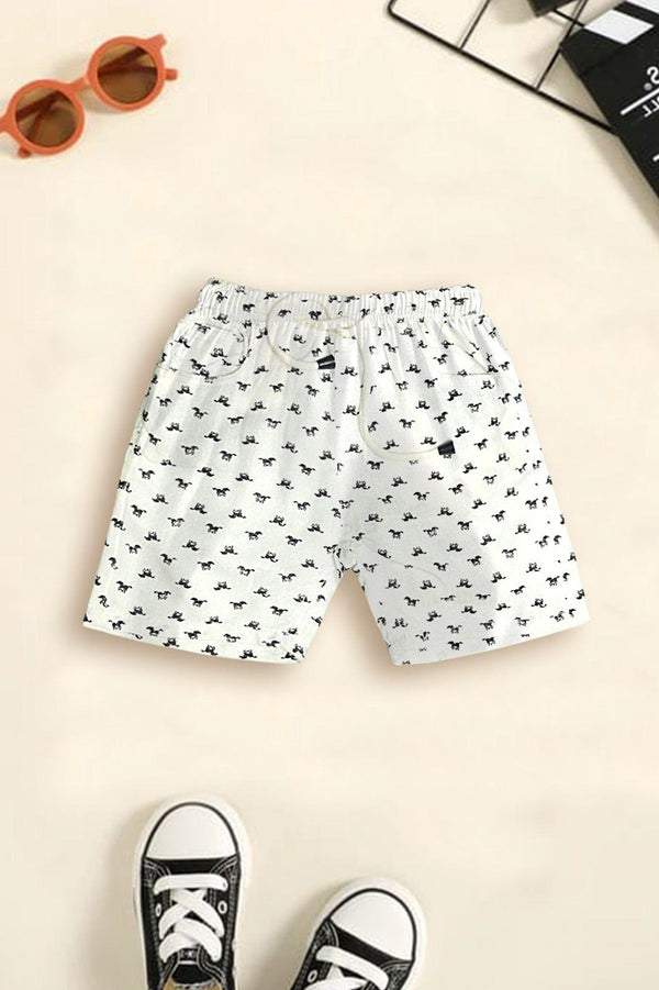 White Printed Shorts - Bobbinbash - BOYS- White Printed Shorts - Bobbinbash - #tag3#